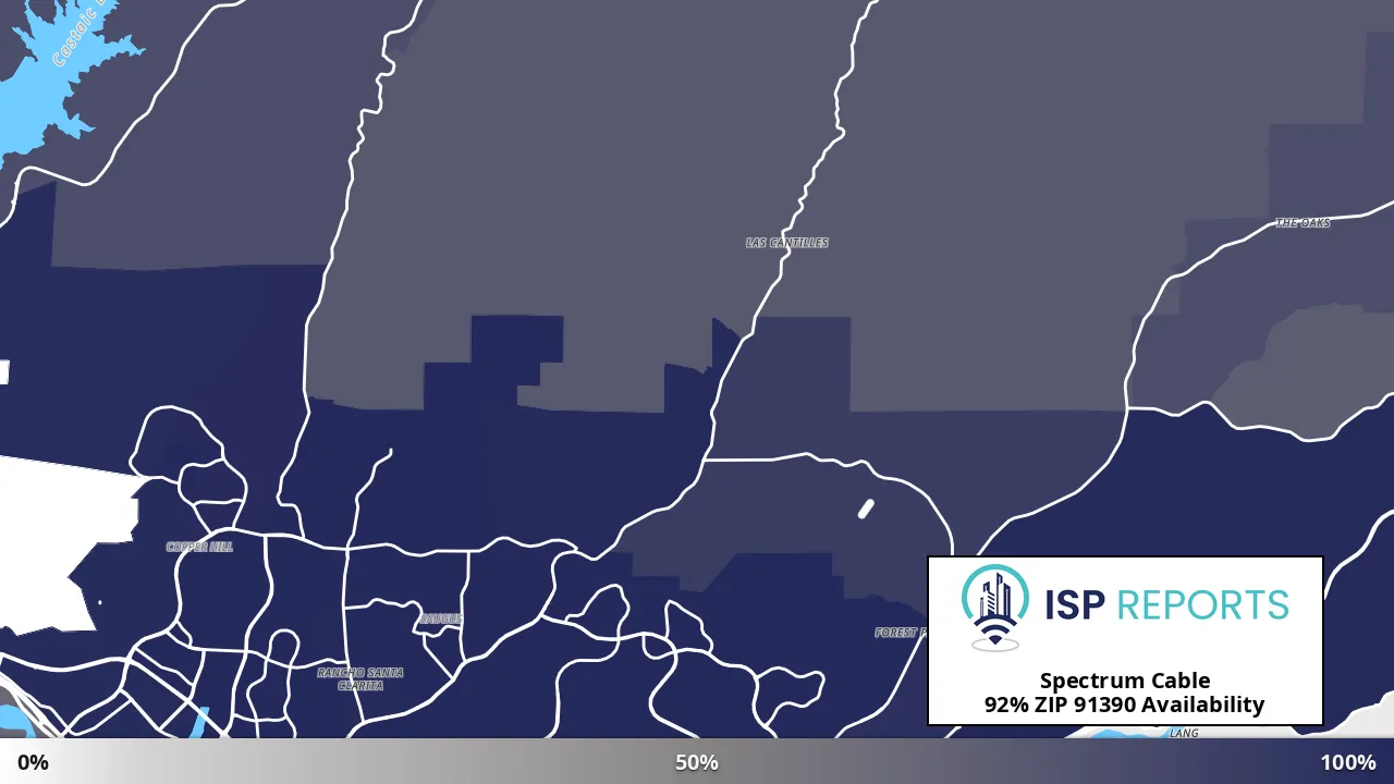 91390, CA map of internet availability
