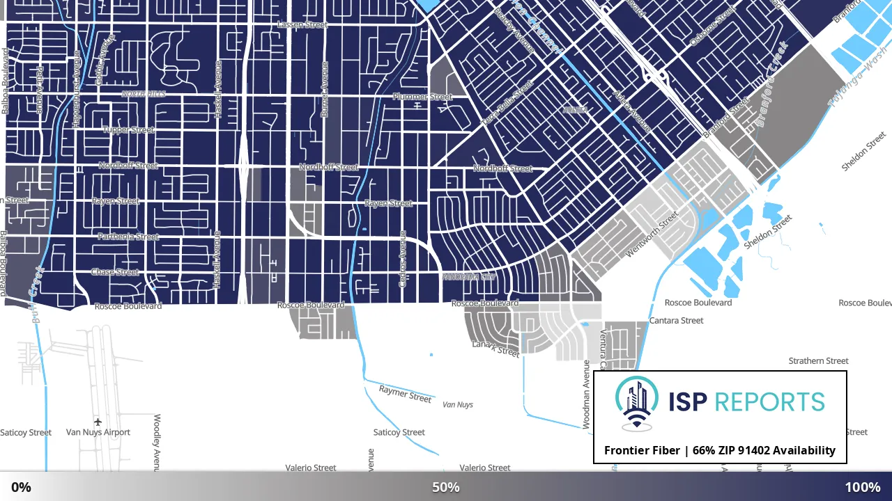 91402, CA map of internet availability