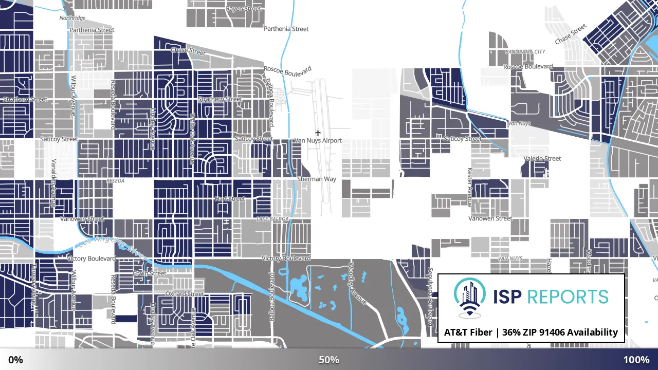 91406, CA map of internet availability