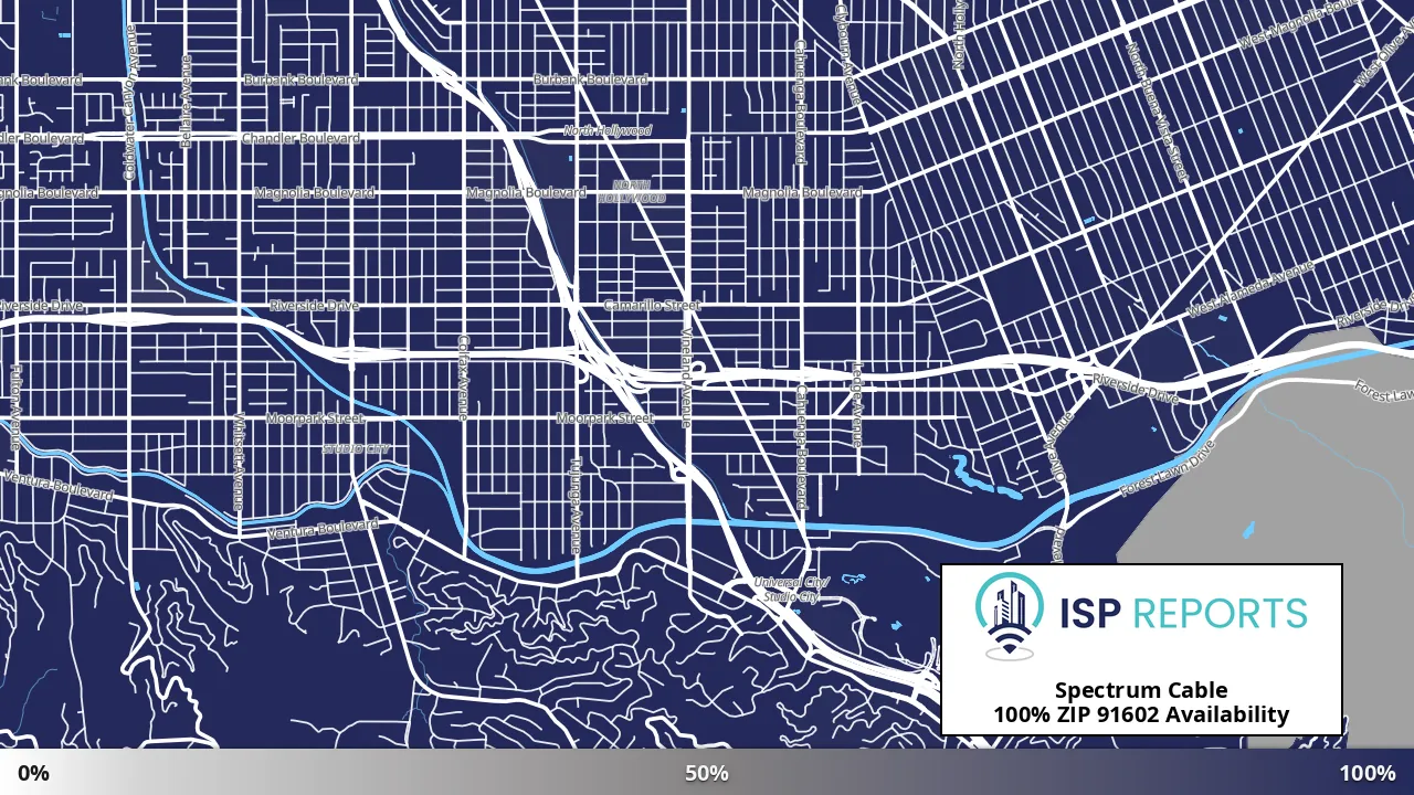 91602, CA map of internet availability