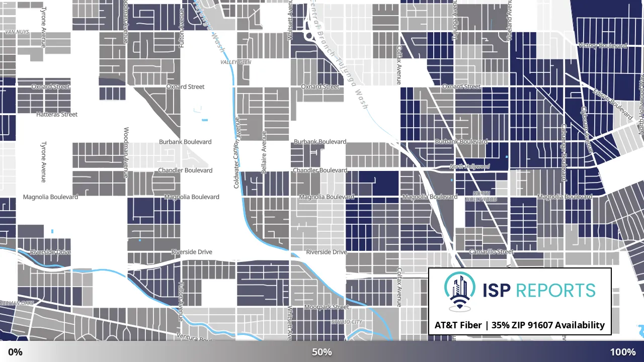 91607, CA map of internet availability