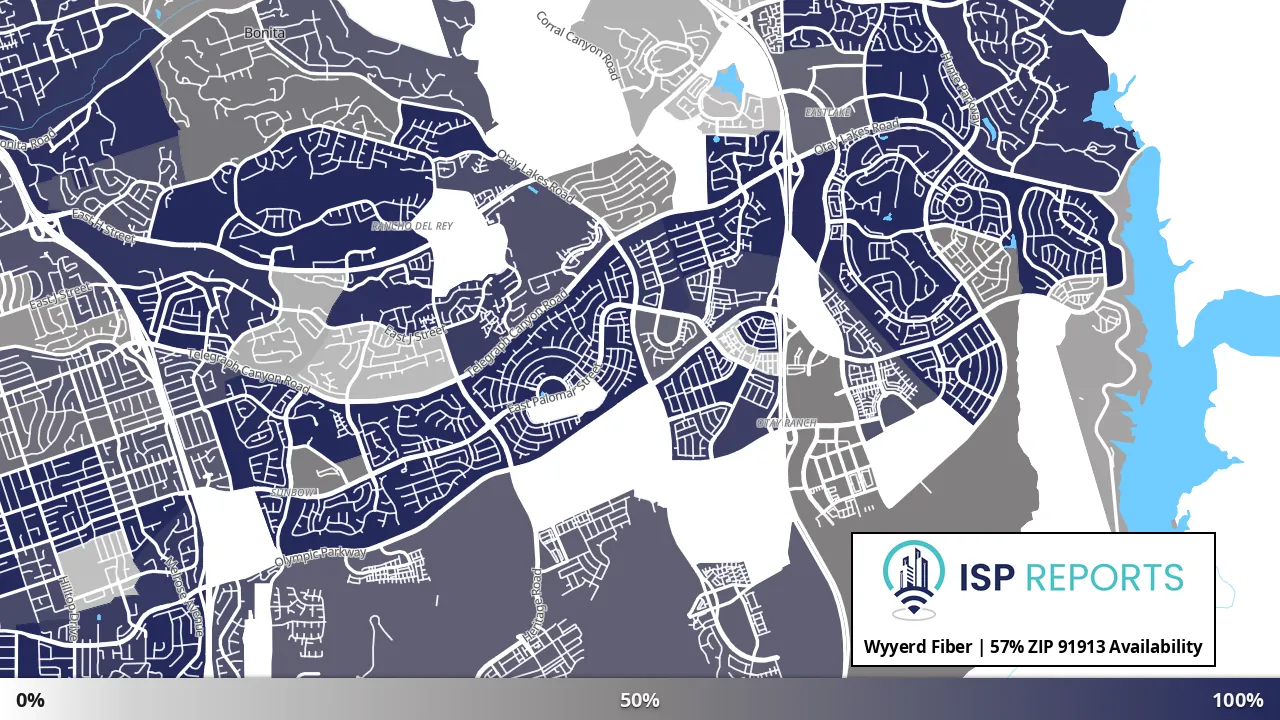91913, CA map of internet availability