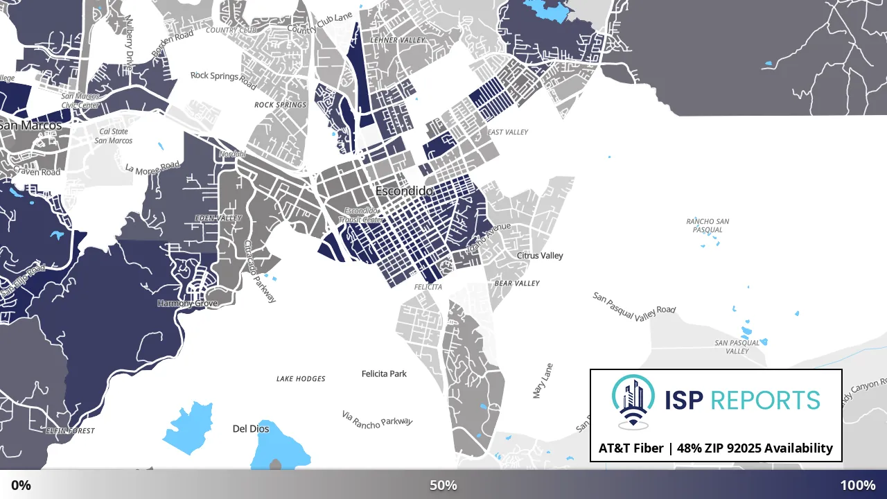 92025, CA map of internet availability
