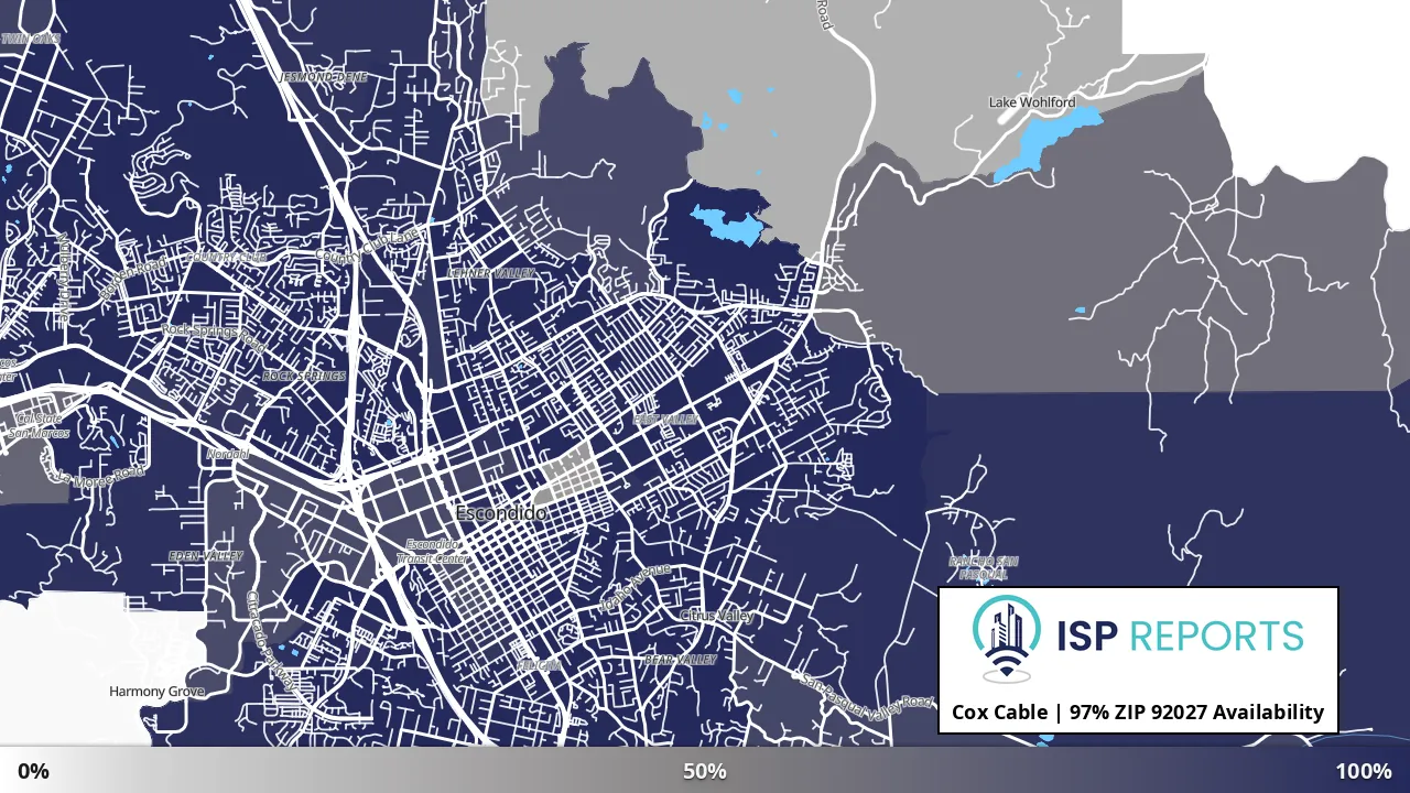 92027, CA map of internet availability