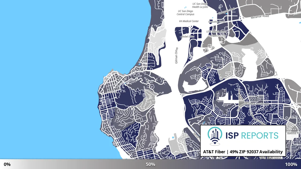 92037, CA map of internet availability