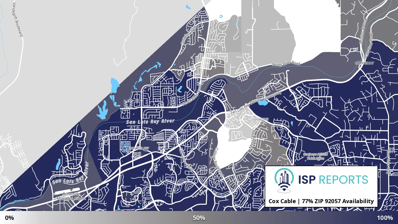 92057, CA map of internet availability