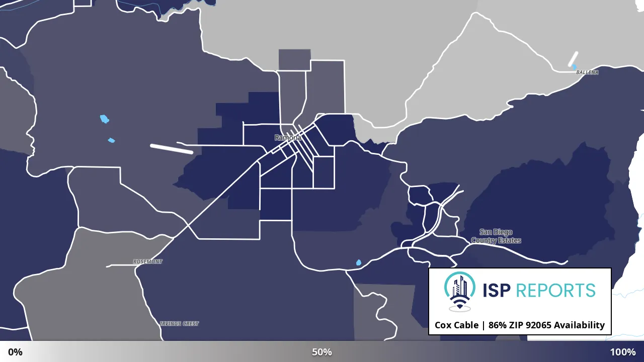 92065, CA map of internet availability
