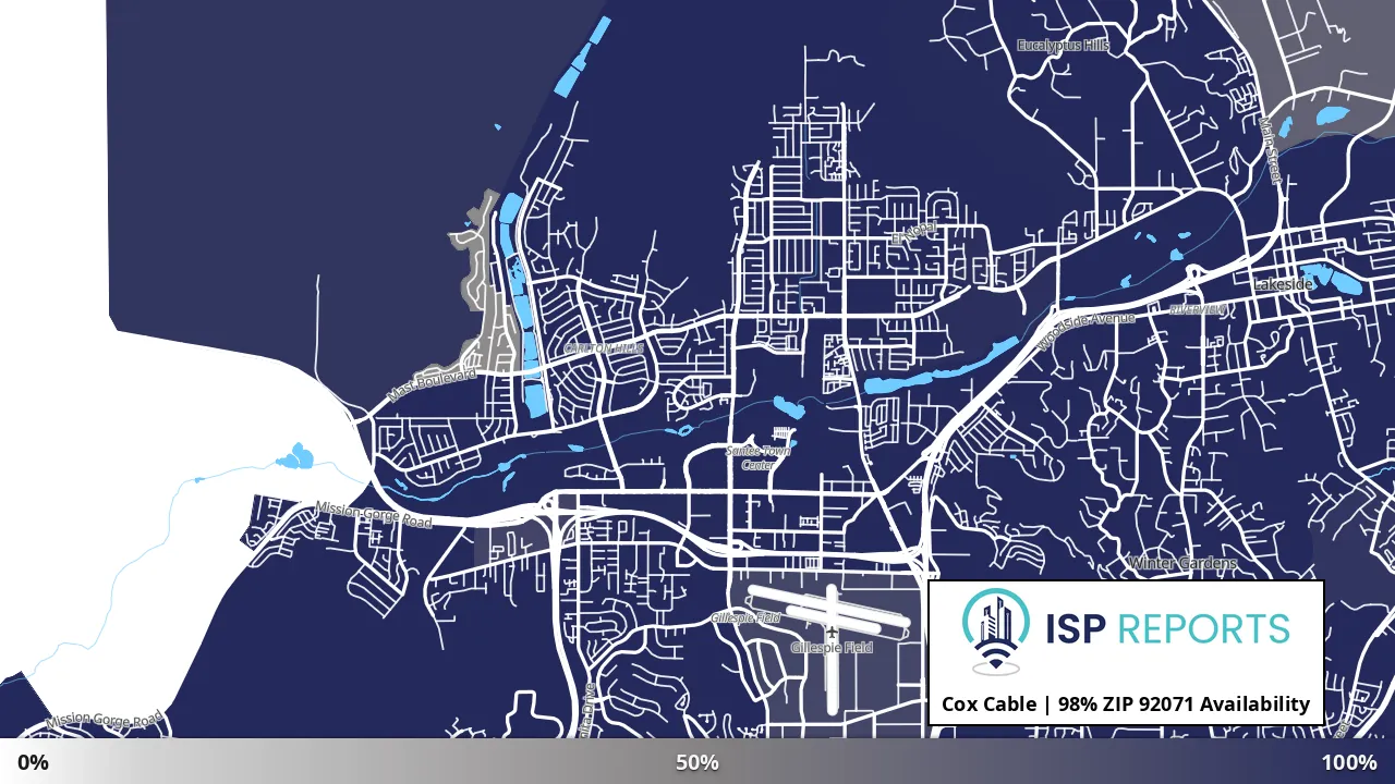 92071, CA map of internet availability