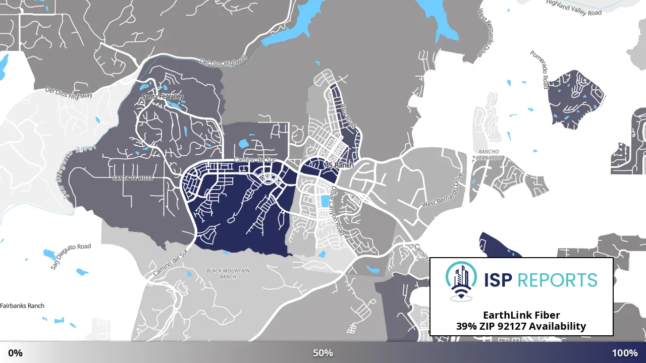 92127, CA map of internet availability