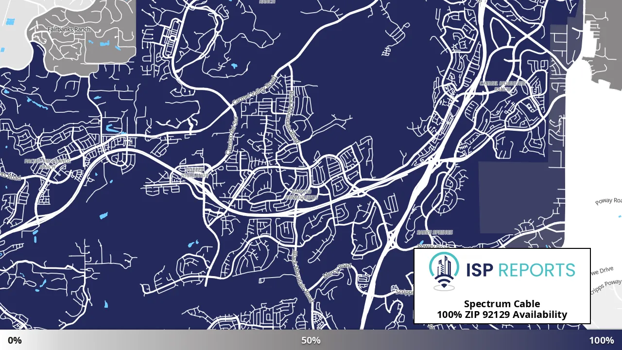 92129, CA map of internet availability