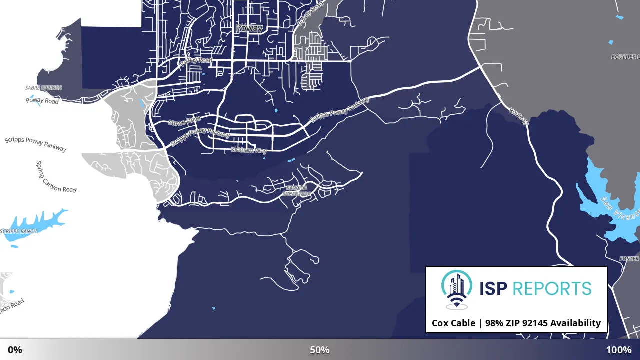 92145, CA map of internet availability