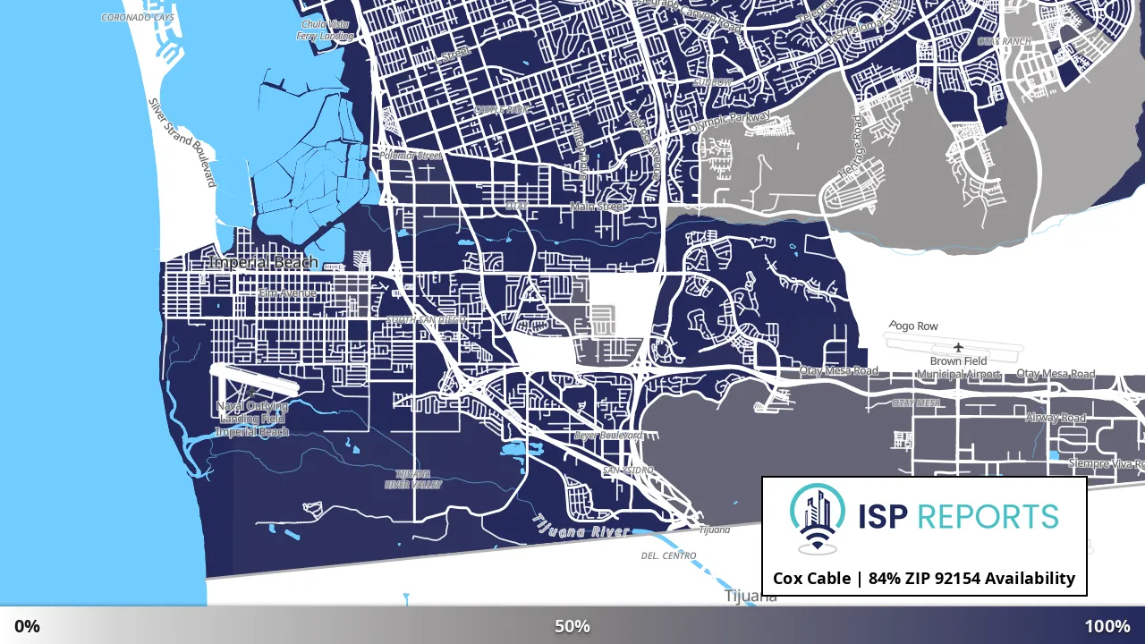 92154, CA map of internet availability