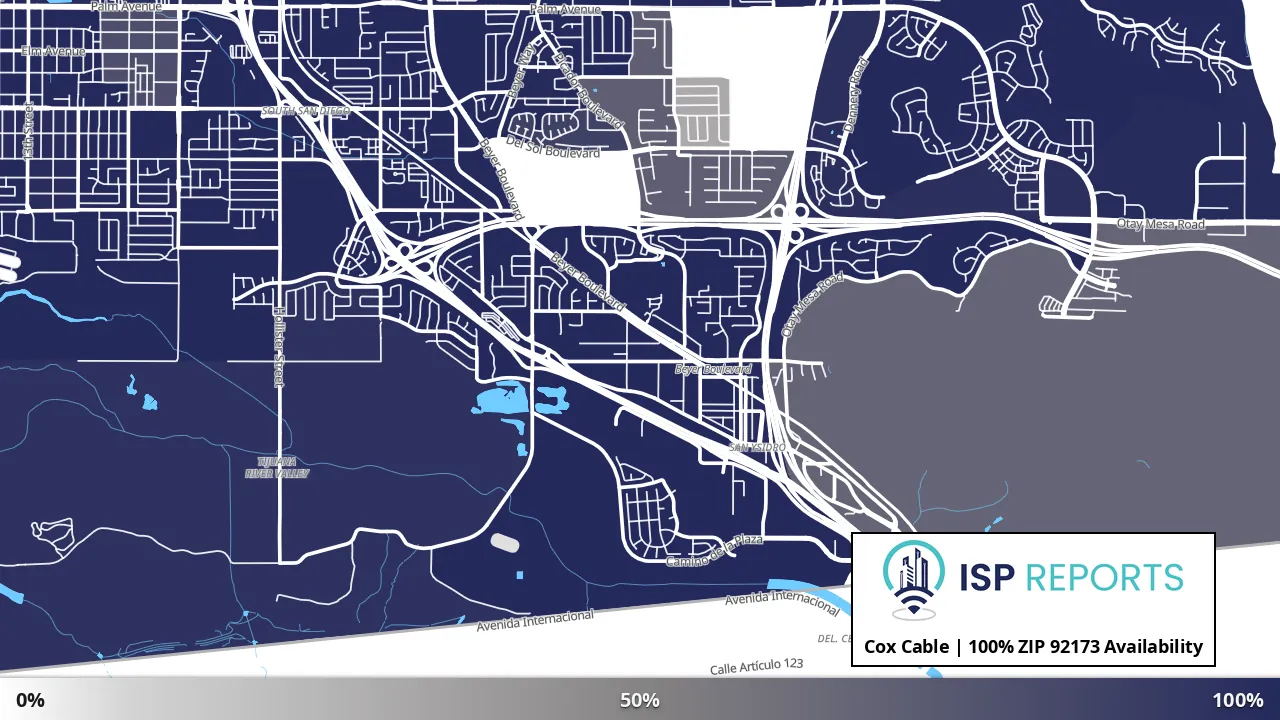 92173, CA map of internet availability