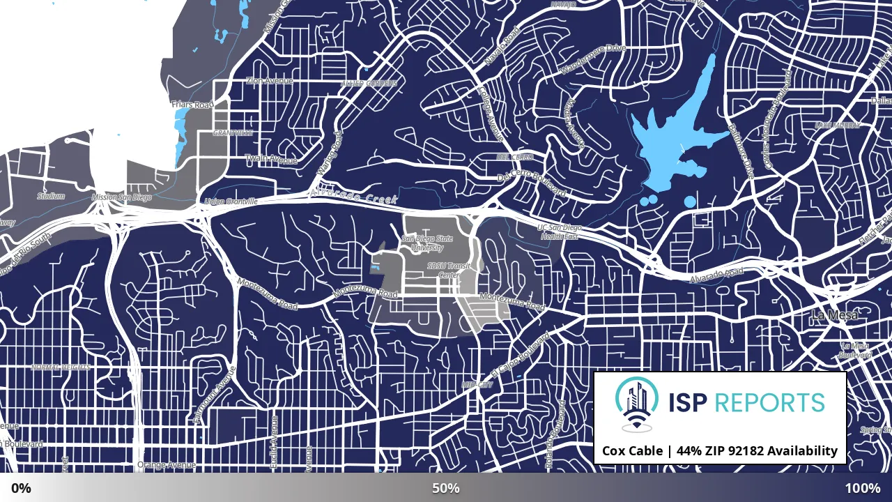 92182, CA map of internet availability