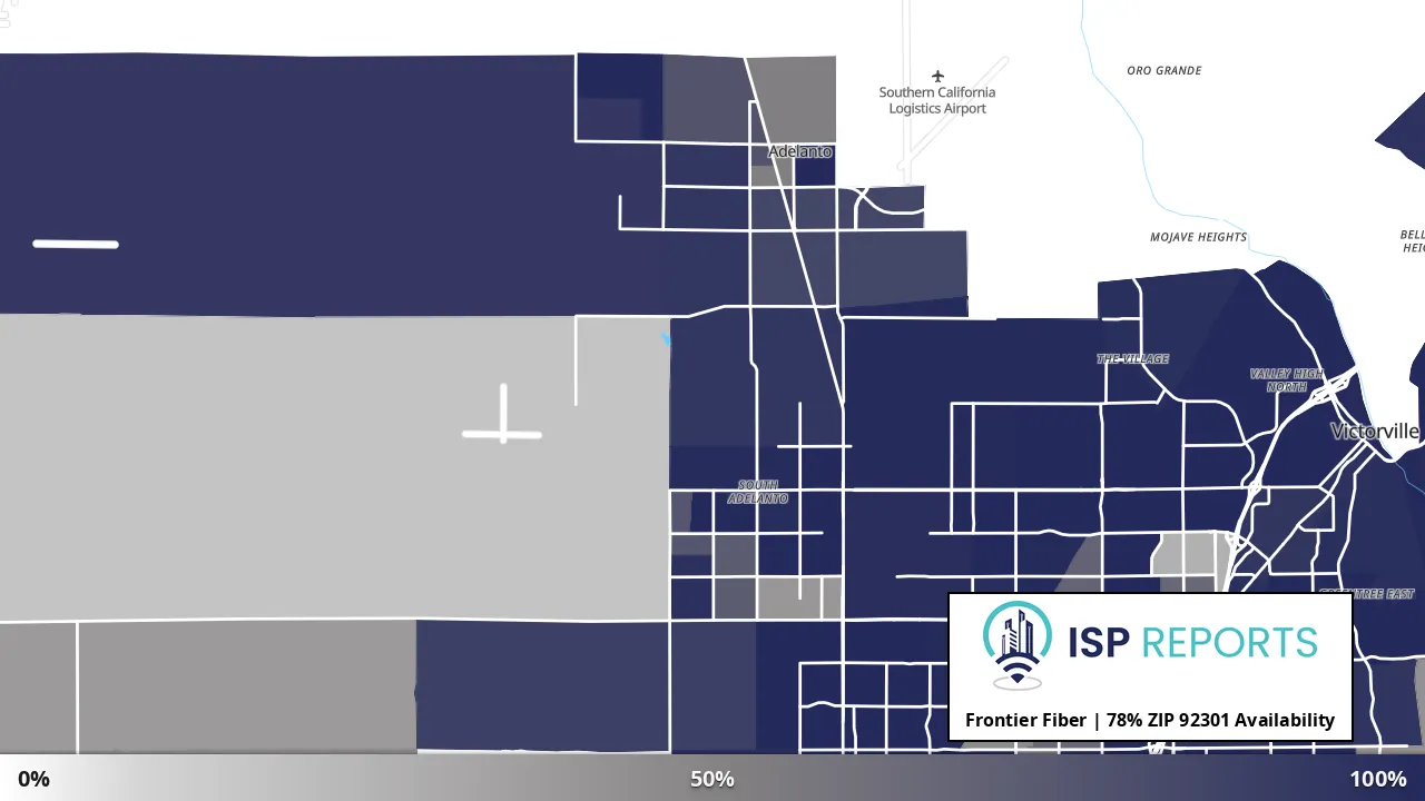 92301, CA map of internet availability