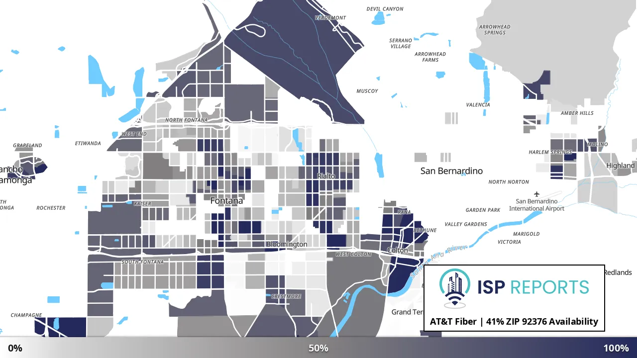 92376, CA map of internet availability