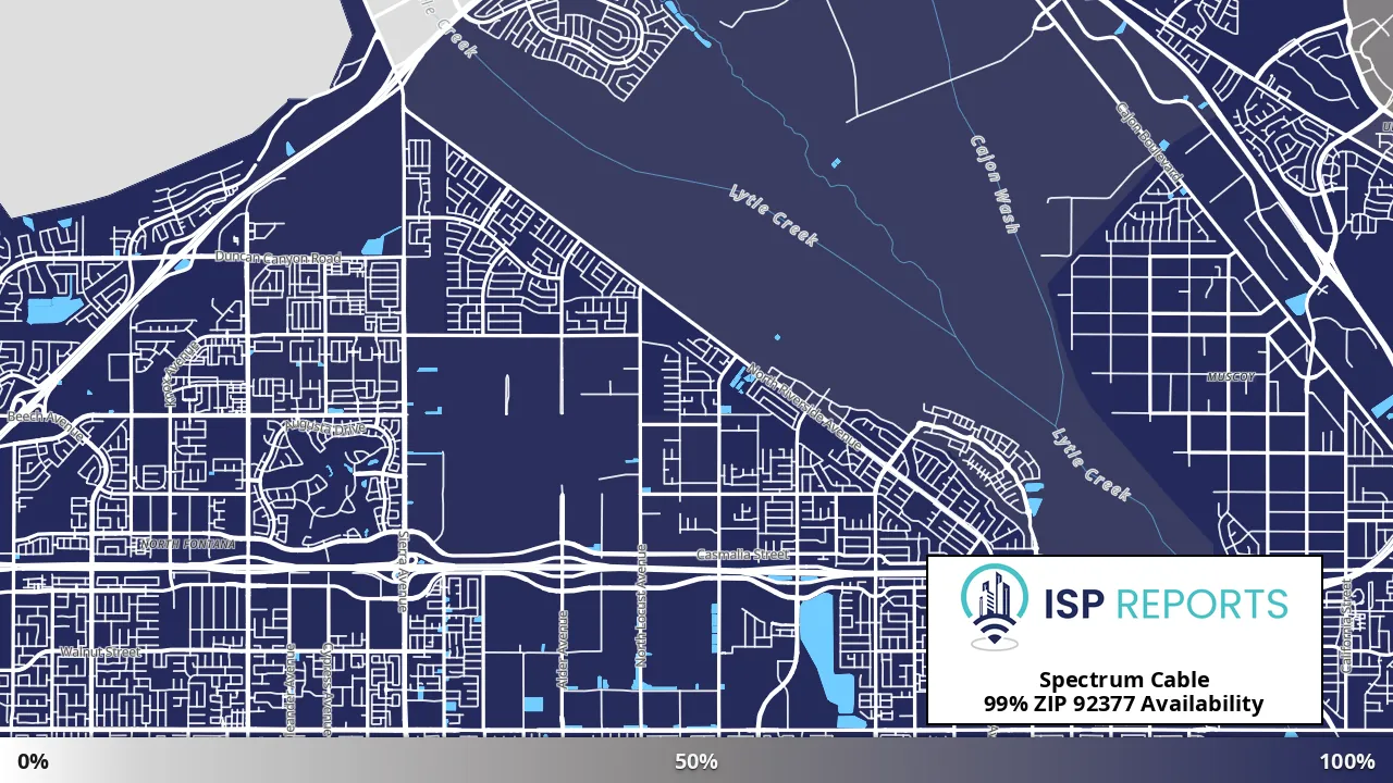 92377, CA map of internet availability