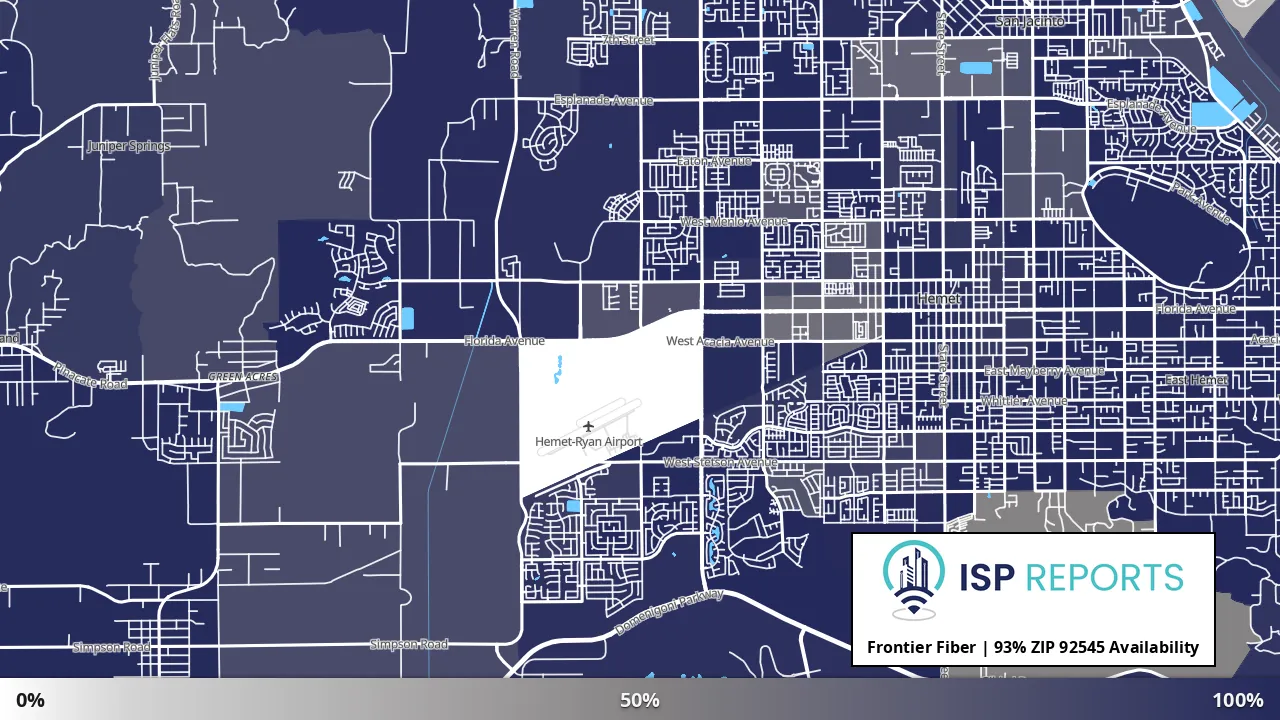 92545, CA map of internet availability