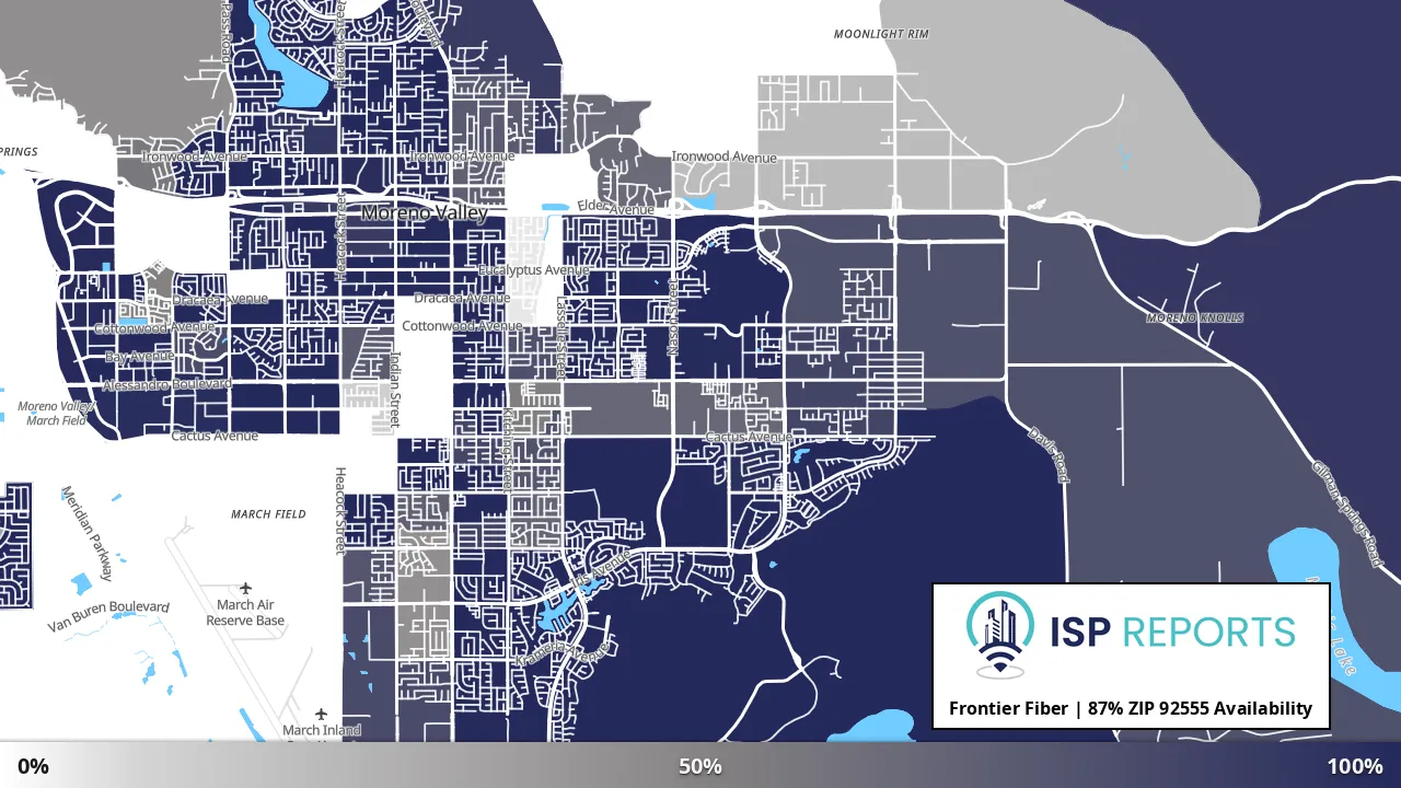 92555, CA map of internet availability