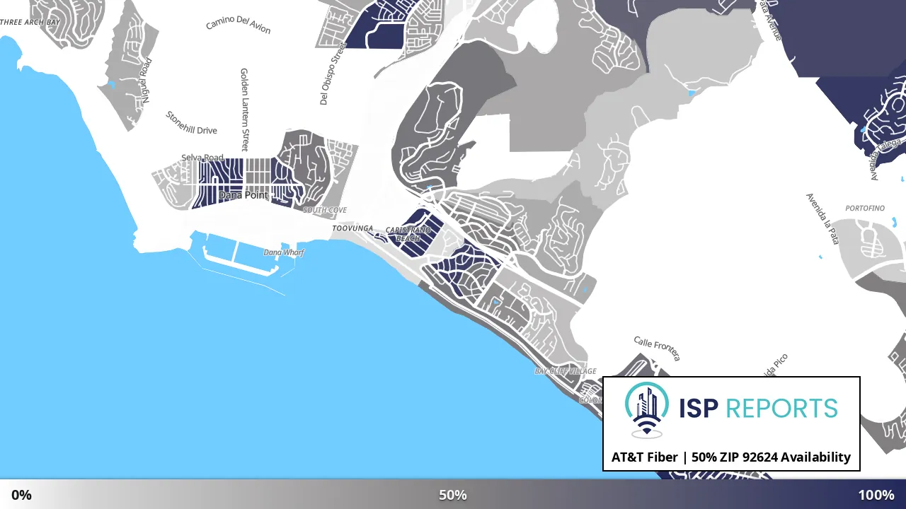 92624, CA map of internet availability