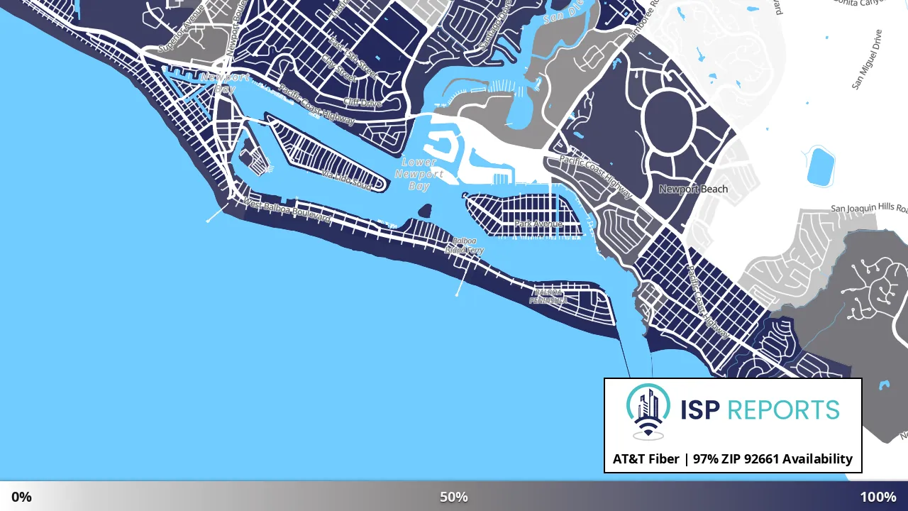 92661, CA map of internet availability