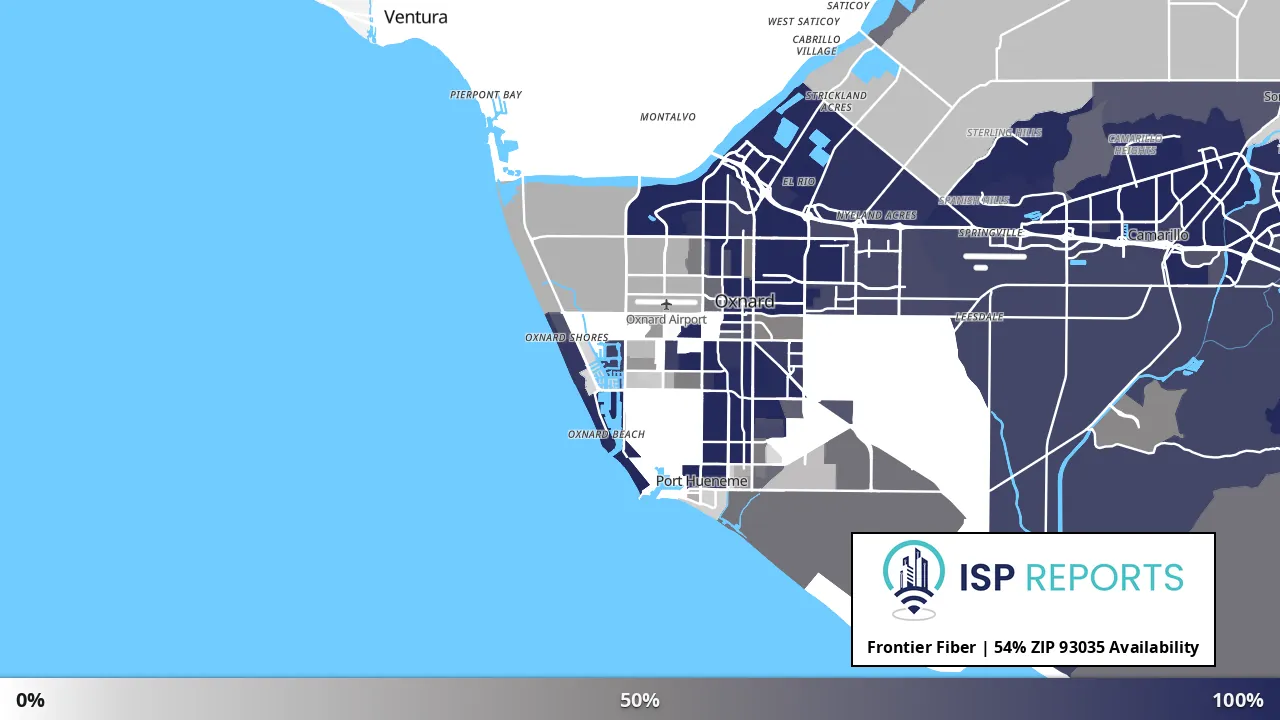 93035, CA map of internet availability