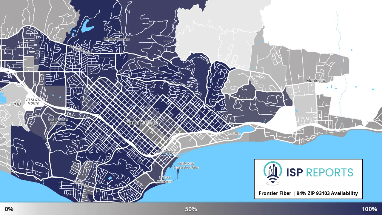 93103, CA map of internet availability