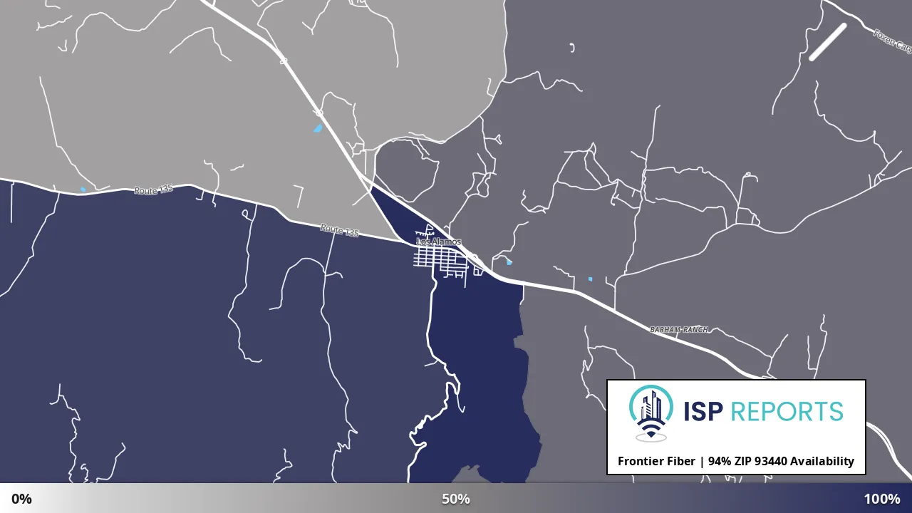 93440, CA map of internet availability