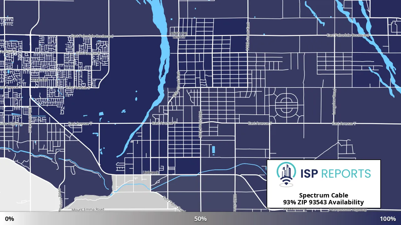 93543, CA map of internet availability