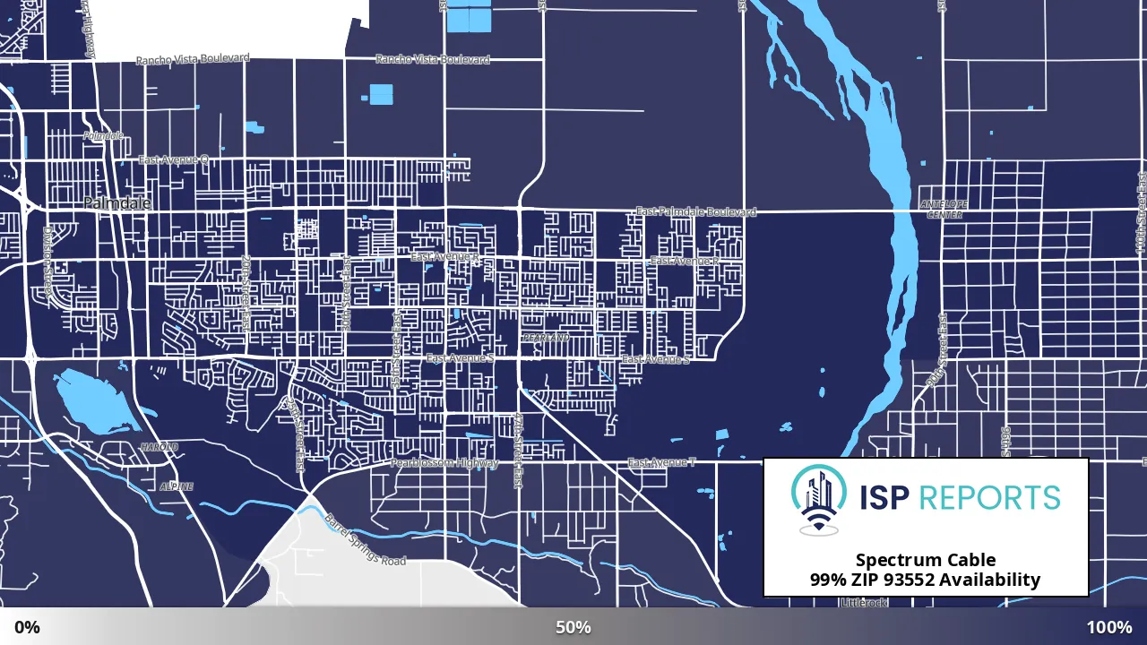 93552, CA map of internet availability