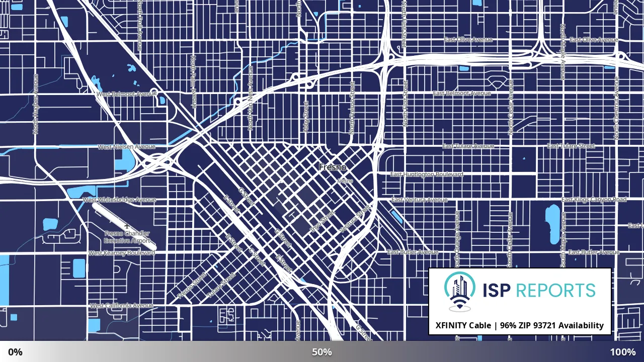 93721, CA map of internet availability
