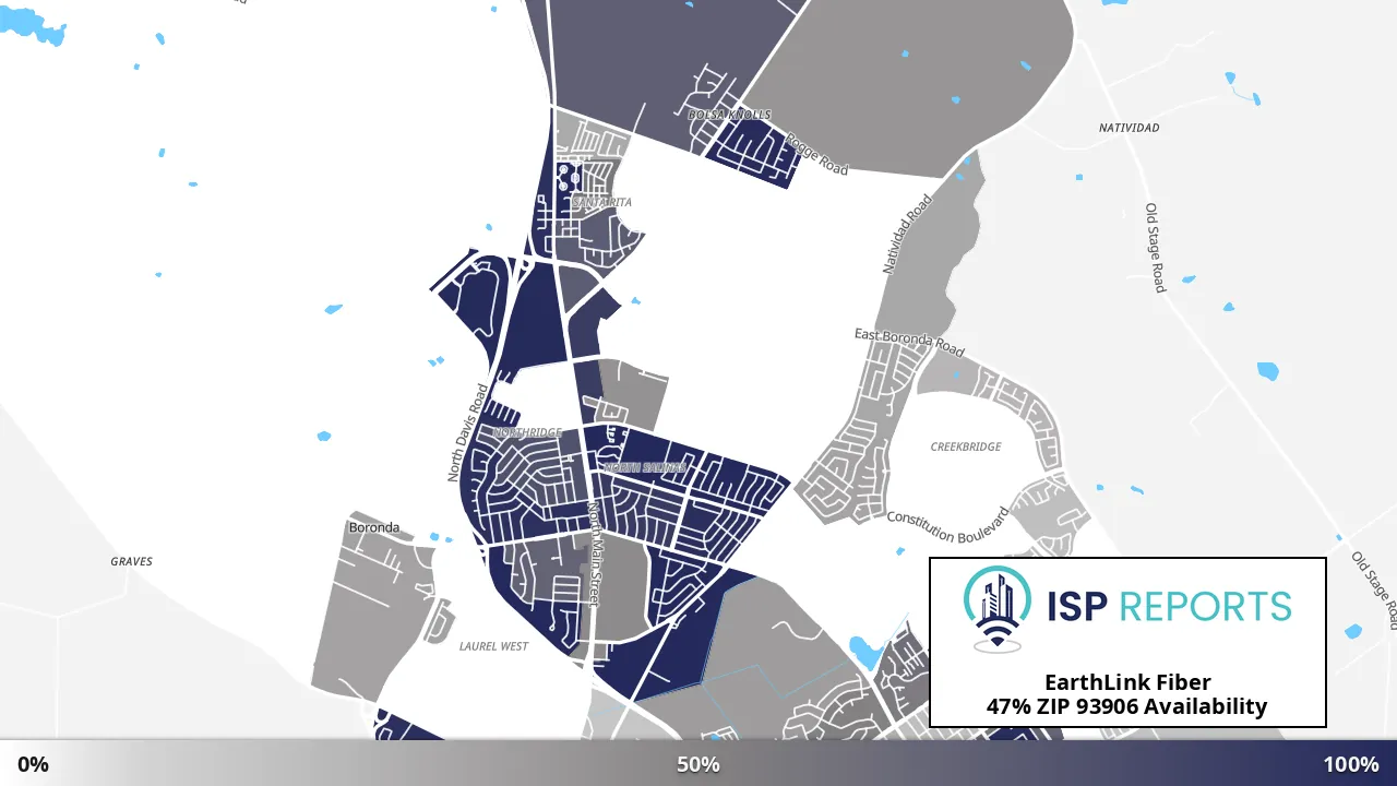 93906, CA map of internet availability