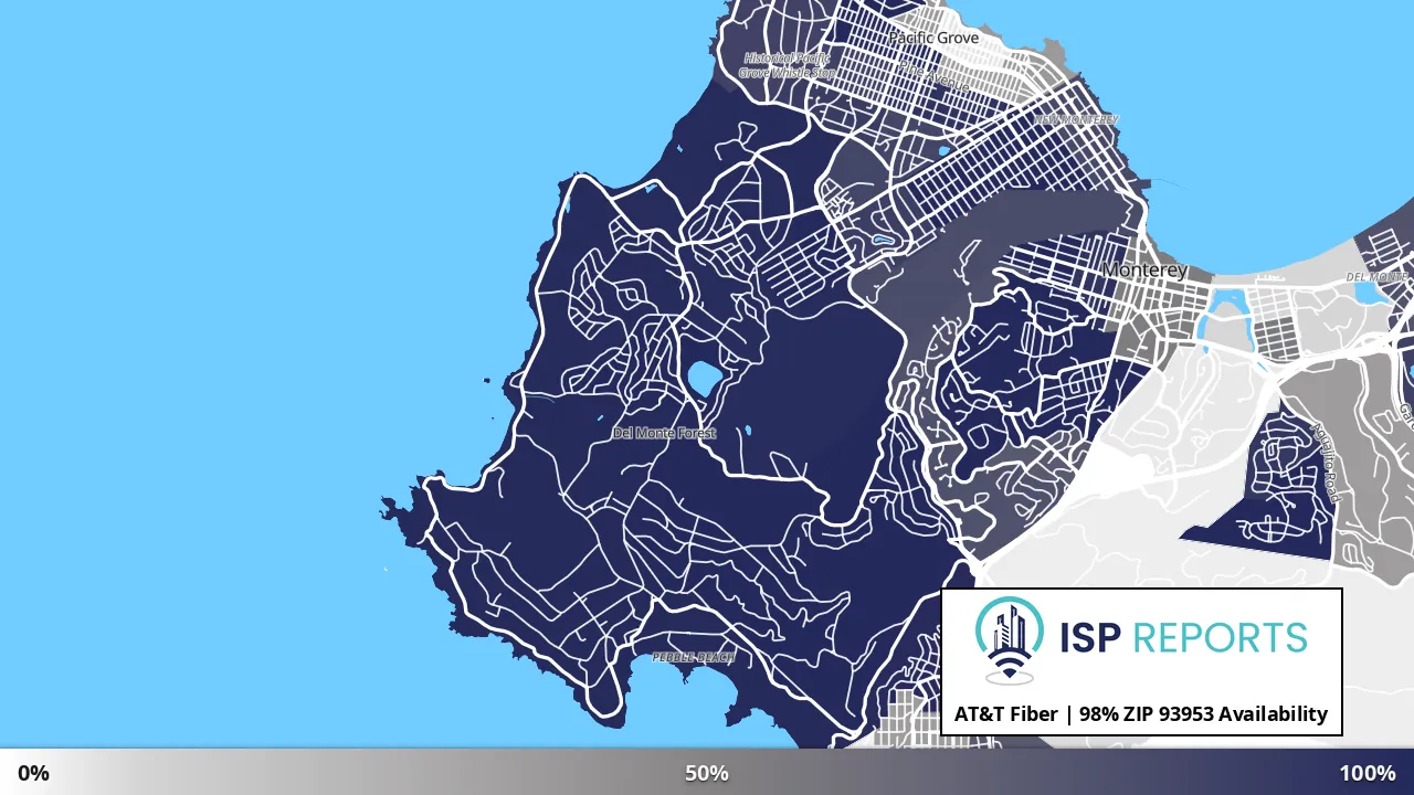 93953, CA map of internet availability
