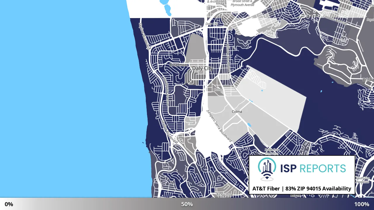 94015, CA map of internet availability