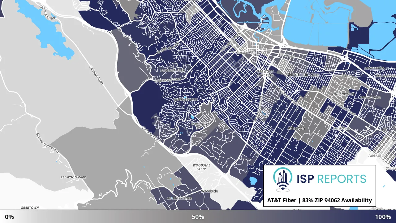 94062, CA map of internet availability