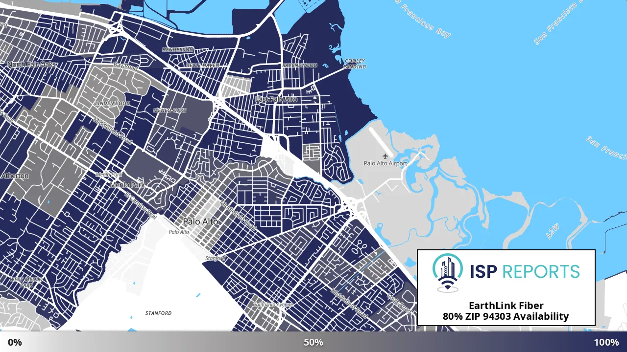 94303, CA map of internet availability