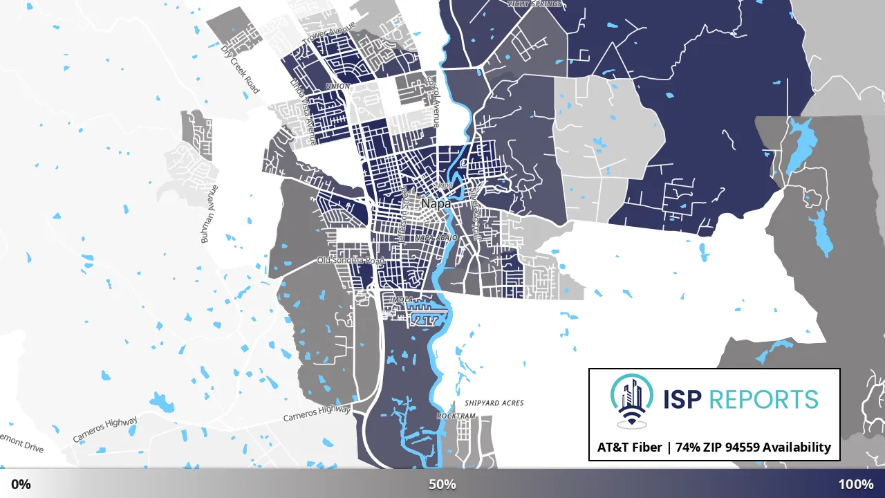 94559, CA map of internet availability