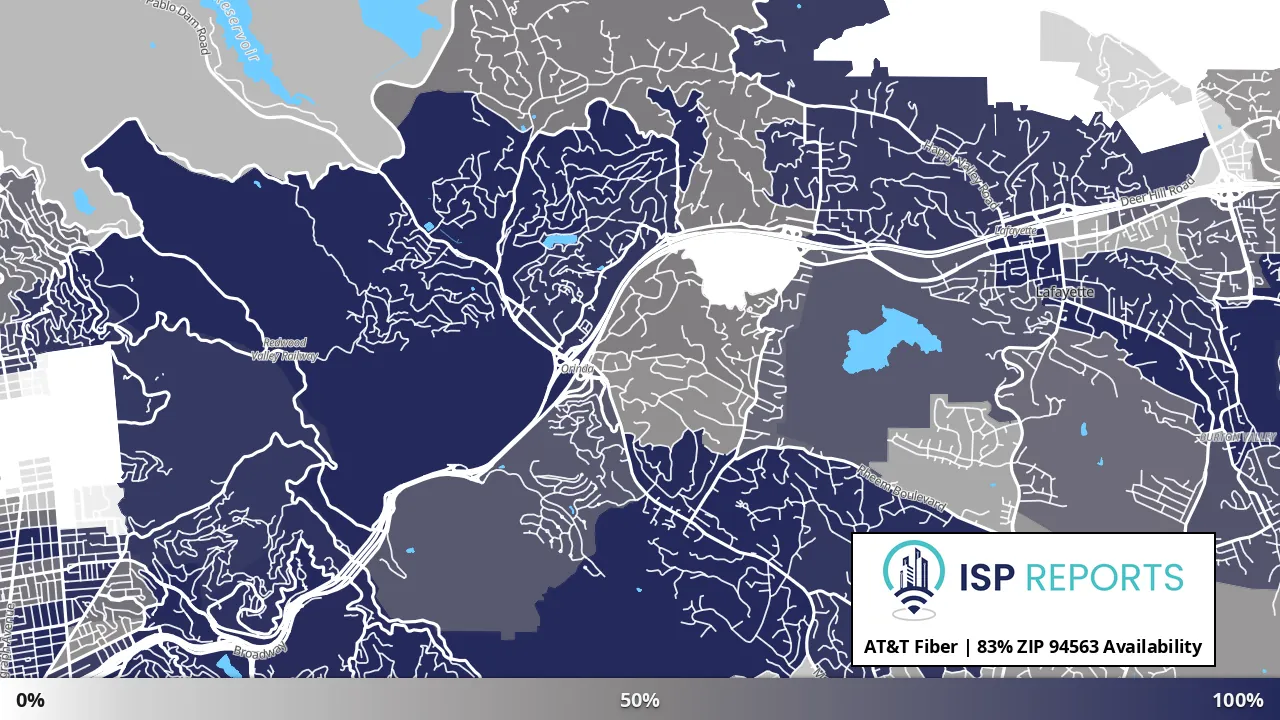 94563, CA map of internet availability