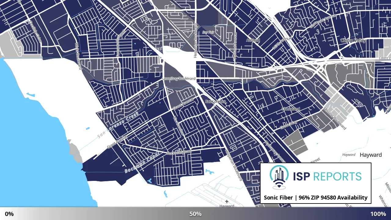 94580, CA map of internet availability
