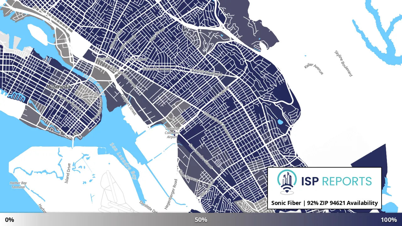 94621, CA map of internet availability