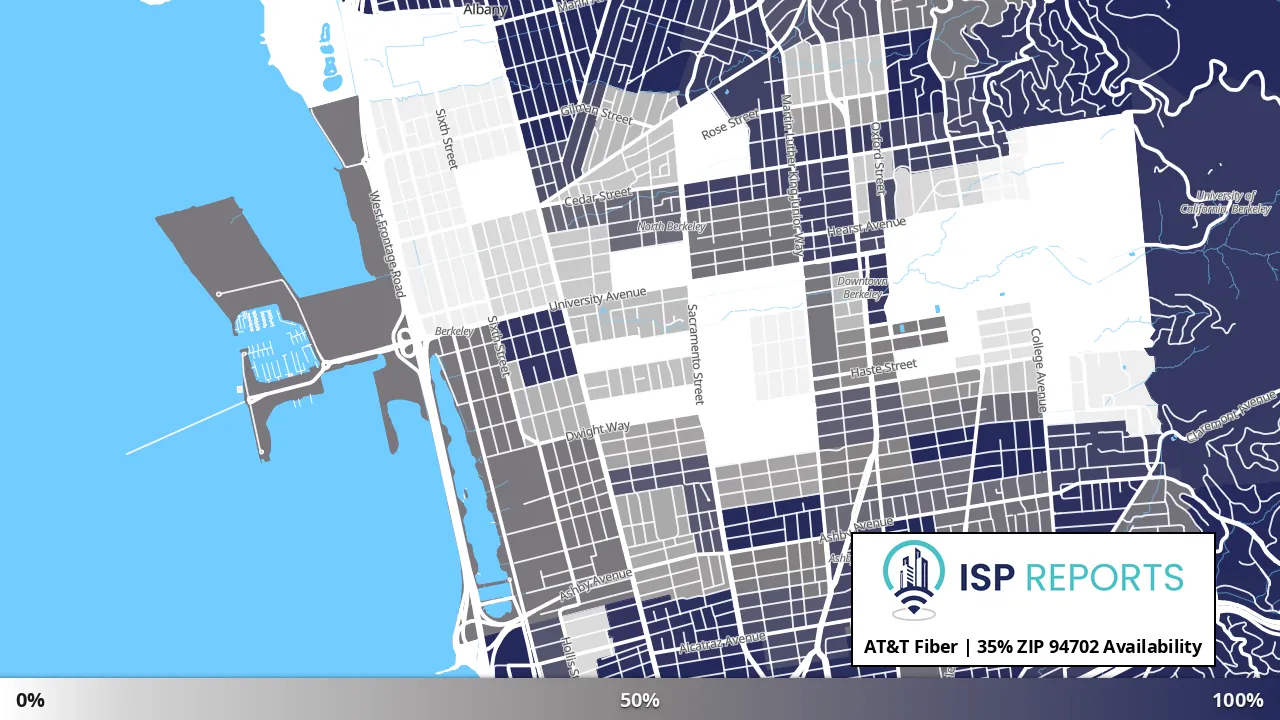 94702, CA map of internet availability
