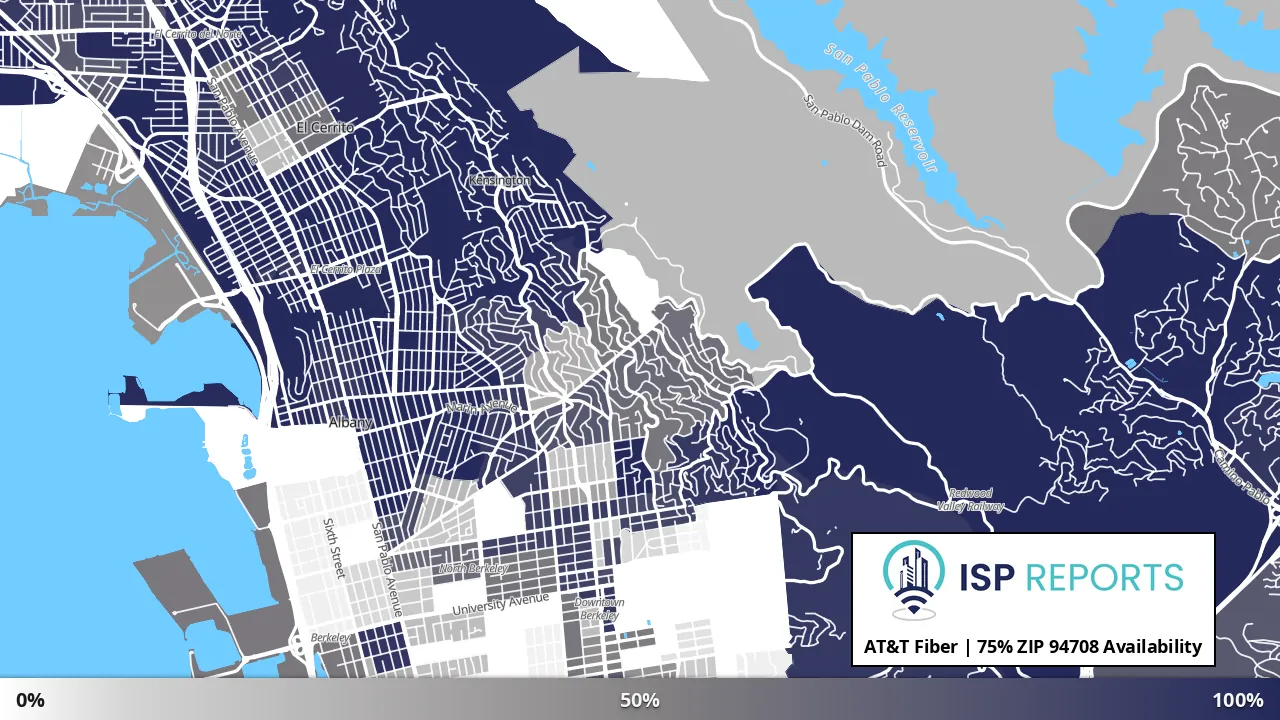 94708, CA map of internet availability