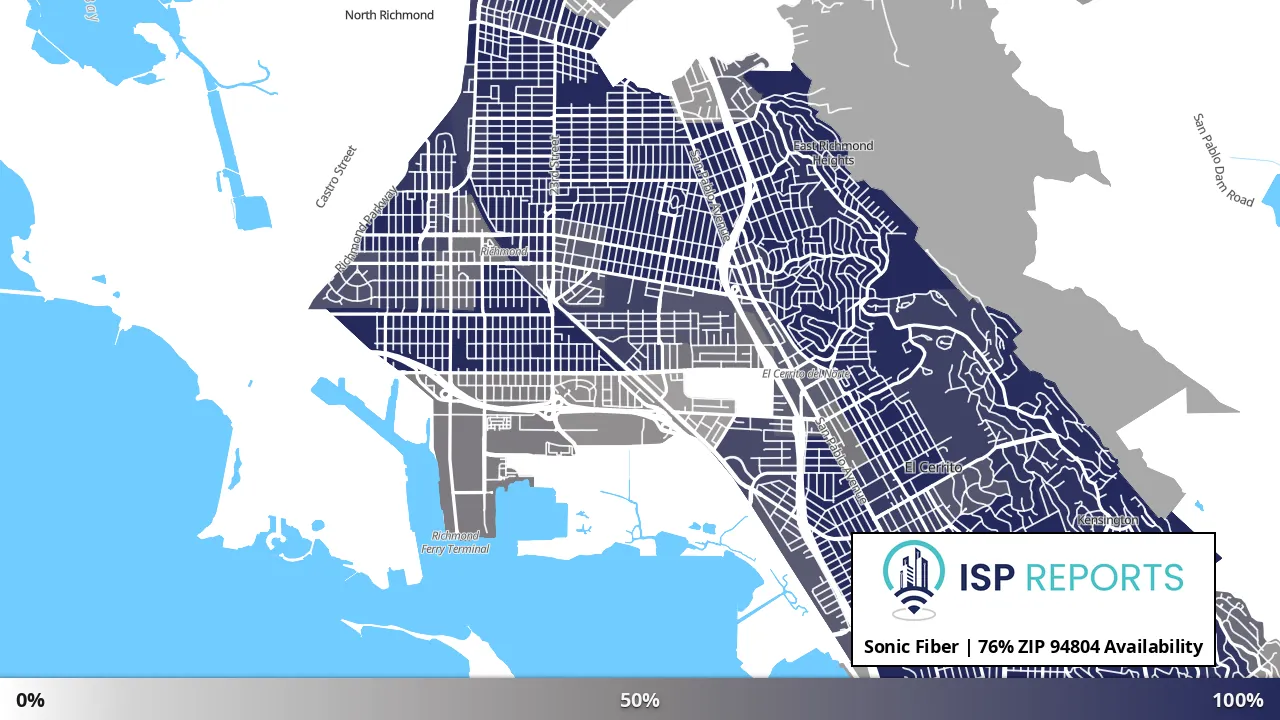 94804, CA map of internet availability