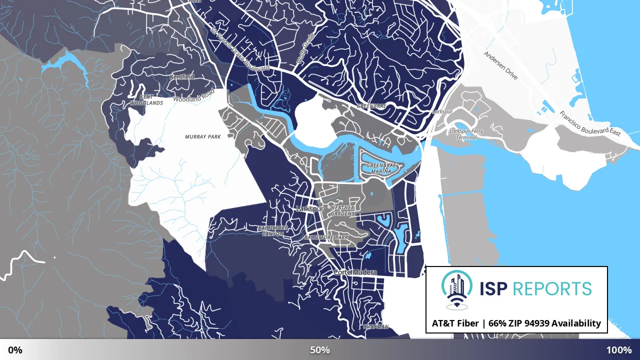 94939, CA map of internet availability