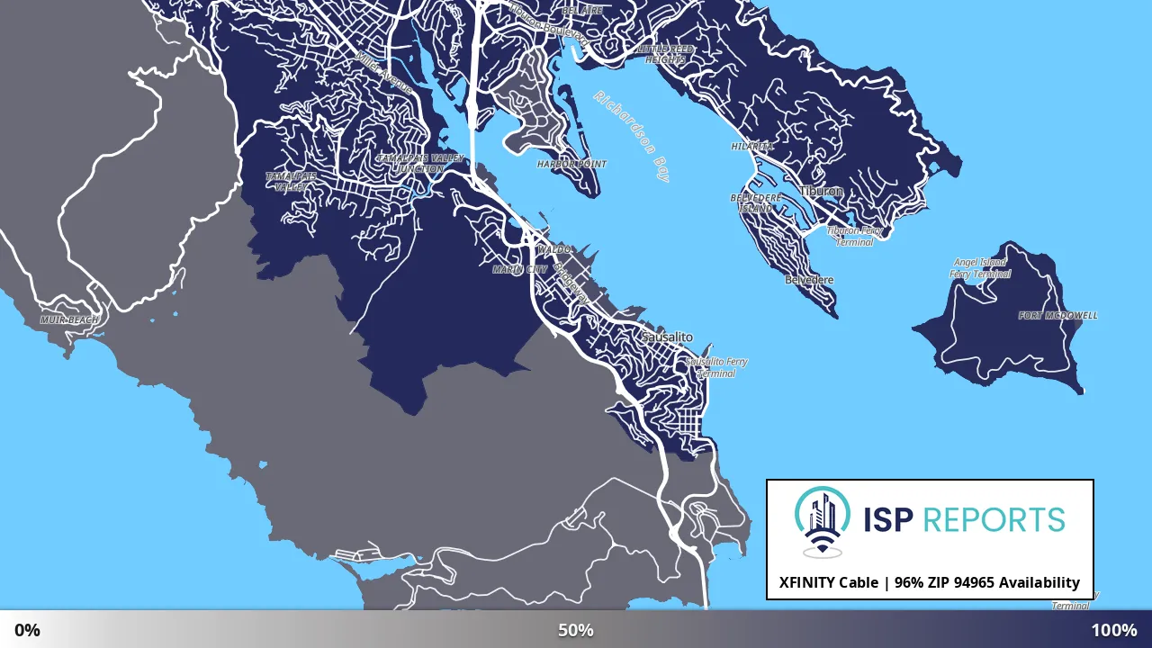 94965, CA map of internet availability