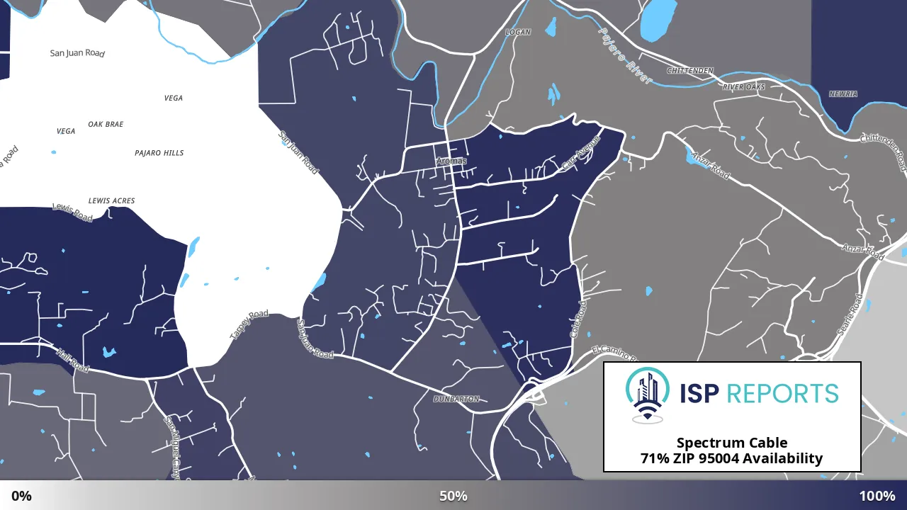 95004, CA map of internet availability