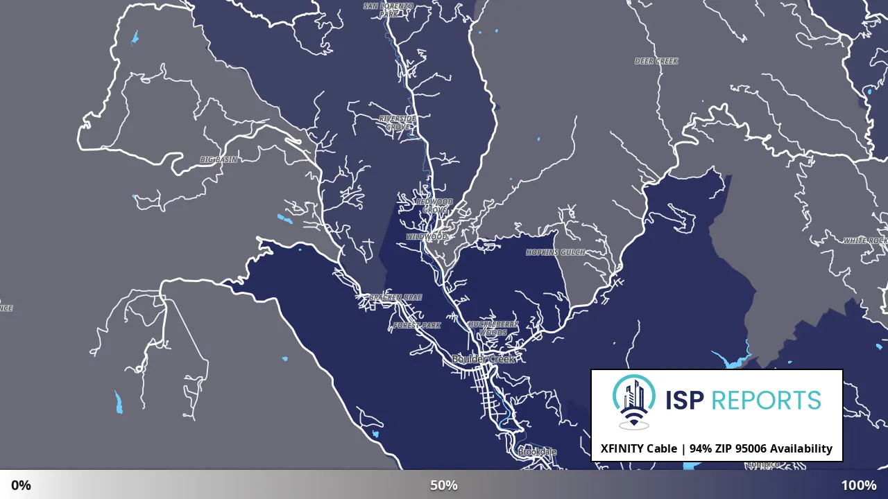 95006, CA map of internet availability