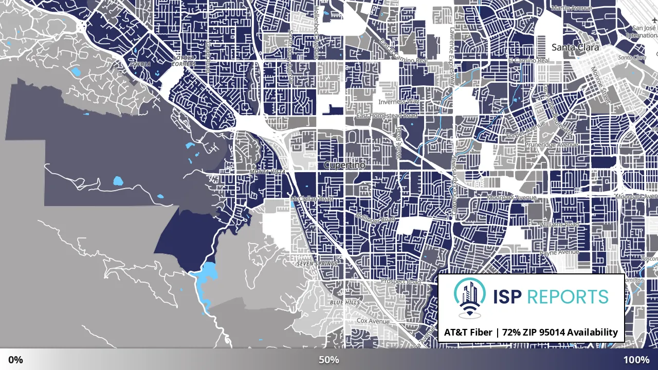 95014, CA map of internet availability