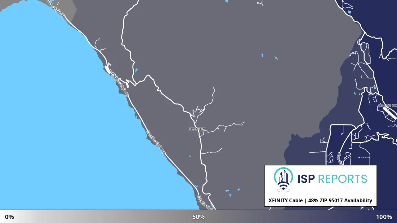 95017, CA map of internet availability