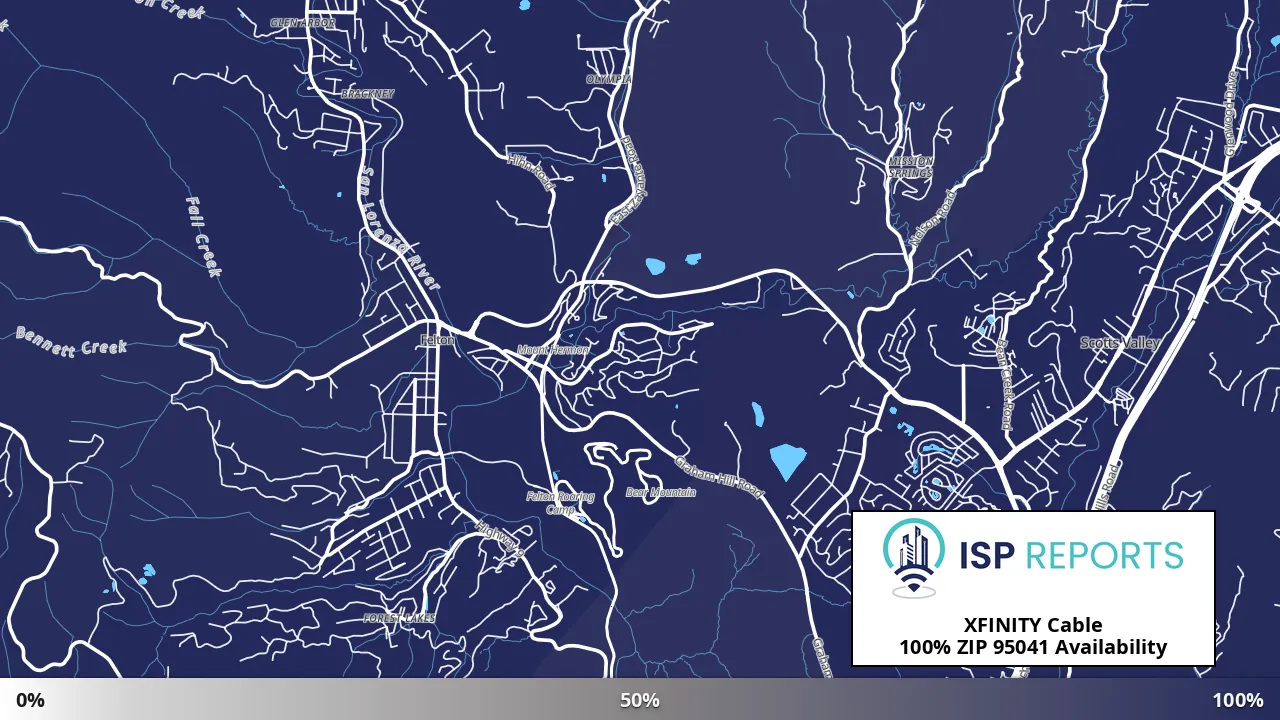 95041, CA map of internet availability